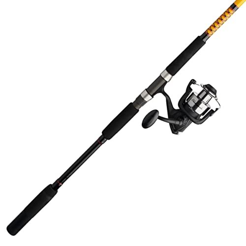 Ugly Stik Bigwater Spinning Reel and Fishing Rod Combo, Black/Red/Yellow