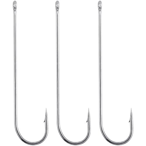 Dr.Fish 100 Pack Aberdeen Hooks Extra Long Shank Hooks Light Wire Fishing Hooks High Carbon Steel Bait Hooks Freshwater Fishing Tackle for Trout Bass Pike Salmon Walleye Size 10