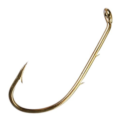 Eagle Claw 181F-10 Baitholder Down Eye 2 Slices Offset Fishing Hook, 50 Piece (Bronze) (181FH-10)